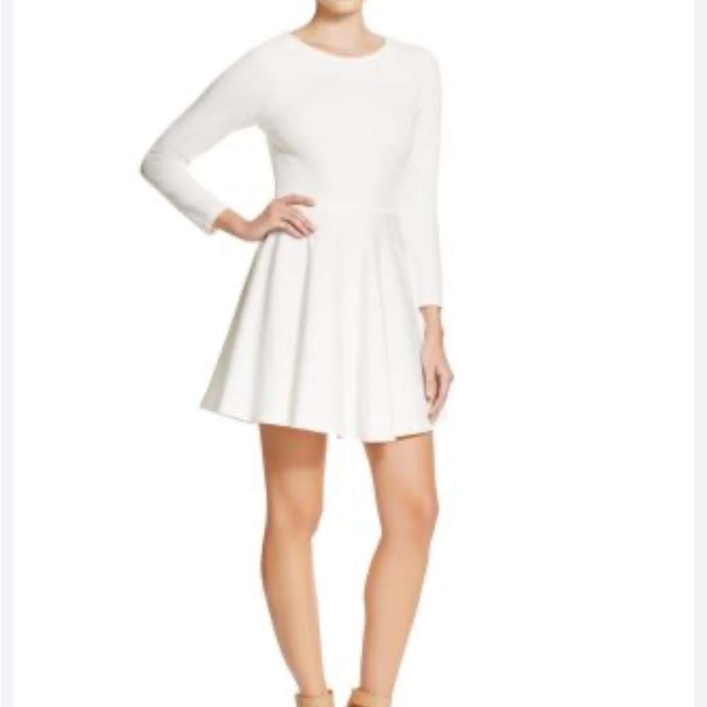 Alice + Olivia Brinley cream Long Sleeve Mini Dress 10